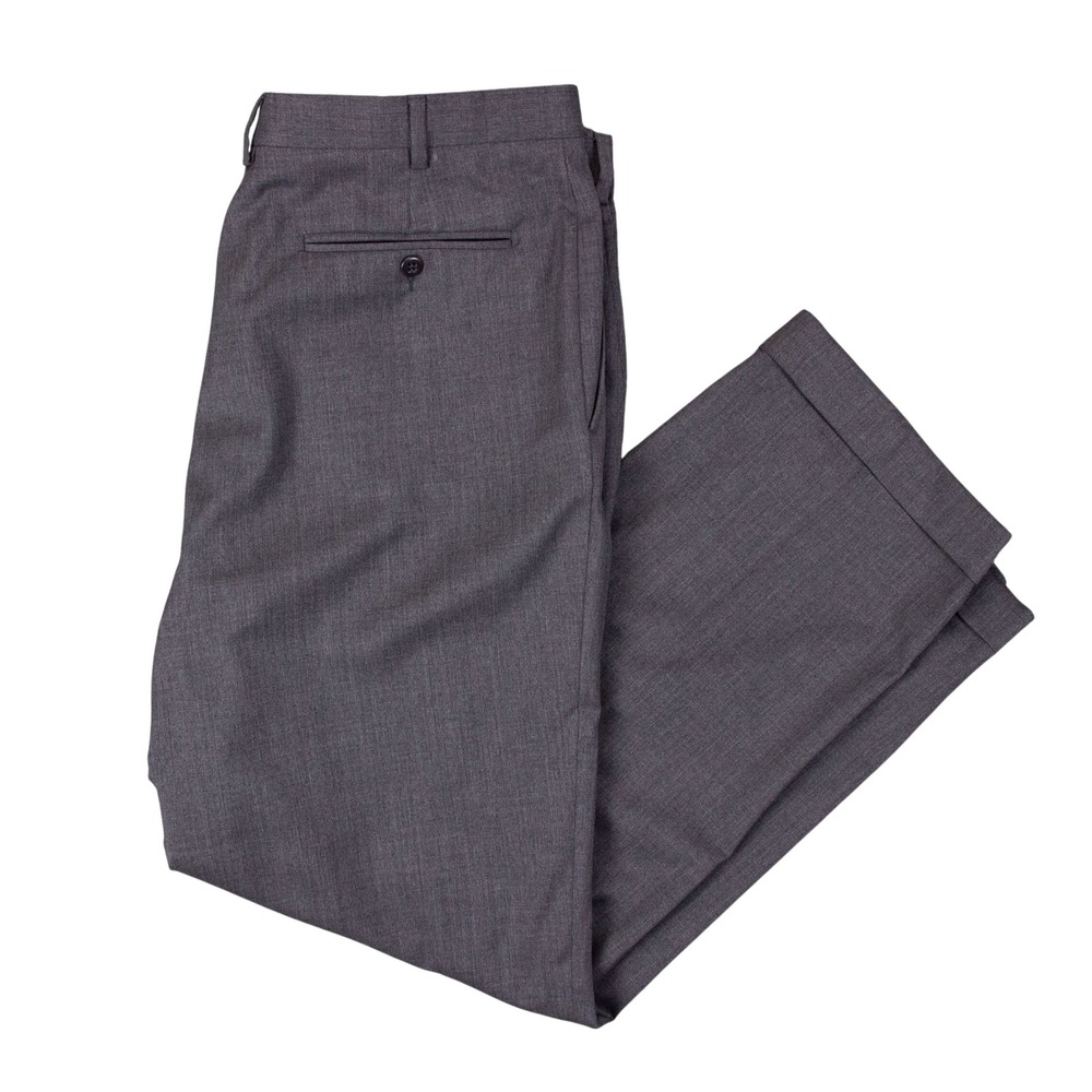 Zanella Benny Gray 100% Wool Dress Pants Mens 36x30 Luxury Italy Cuffed Trousers